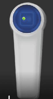 PCA patient control device showing green (available) and red (unavailable/lockout) states