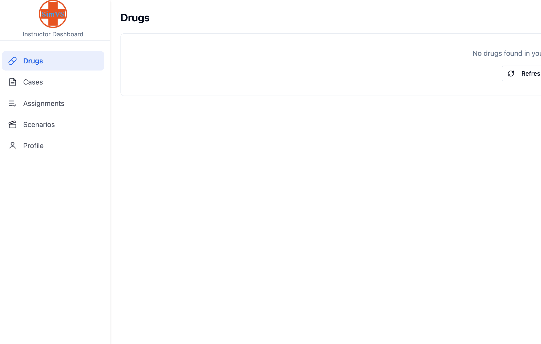 The Instructor Dashboard with navigation sidebar