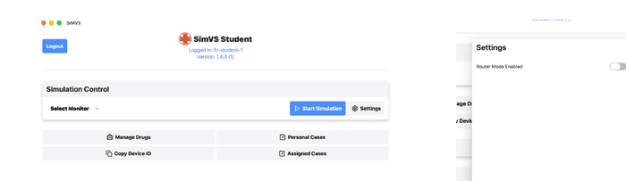 Settings panel with Router Mode toggle