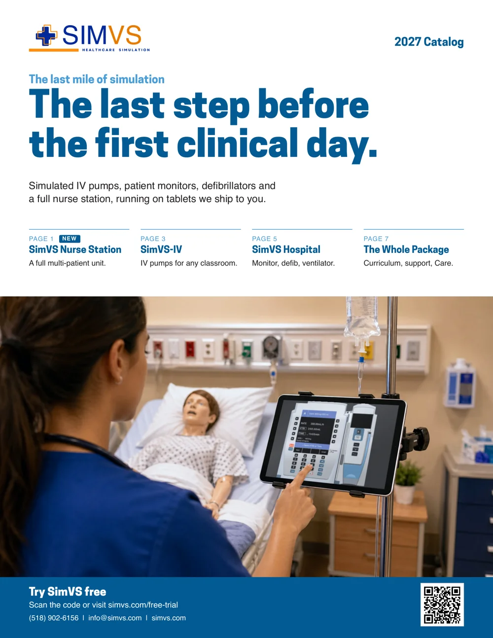 Cover of the SimVS 2027 Catalog: The last step before the first clinical day.